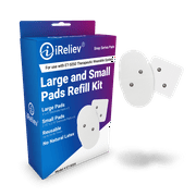 iReliev Wireless Electrode Pads, Large & Small Pads Refill Kit, (8) 2.75" x 2.75" & (2) 3" x 5", Fits Wireless TENS Unit + Muscle Stimulator Model ET-5050 Therapeutic Wearable System
