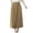 Khaki, variant on Womens Maxi Skirt Elastic Waist Button Pocket Split Slit Skirt Dress Summer Solid Color Fashion Lady Loose Fit Birthday Party Skirt Black L