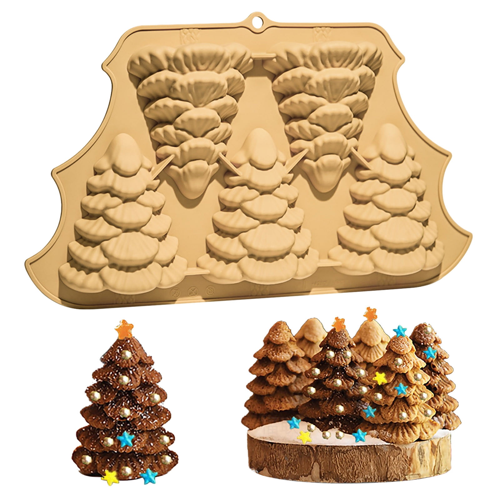 Kichvoe Tree Shaped Candy Molds Christmas Tree Baking Pan Cake Pan 3d  Silicone Cupcake Chocolate Candy Xmas Fondant Cookie Cake Ice Cube Tray  Holiday