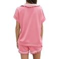 thumbnail image 3 of 2 Piece Casual Sets Short Sleeve Half Zipper Sweatshirt and Shorts Sweatpants Matching Sweatsets, 3 of 7