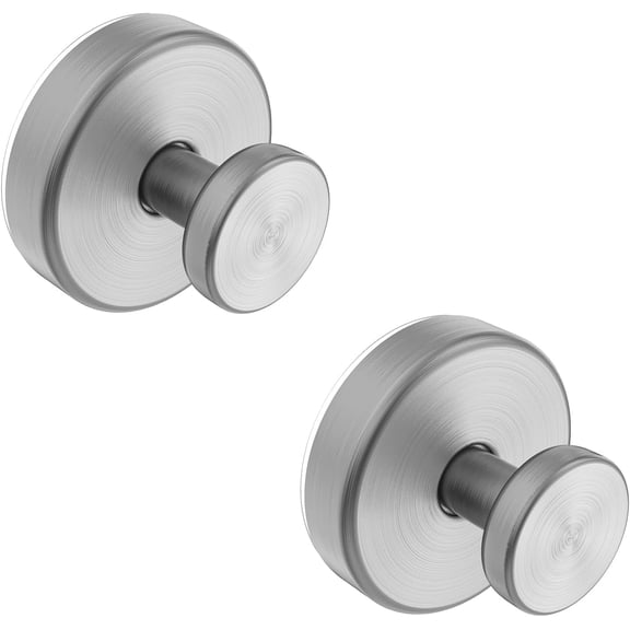 PLERISE Suction Cup Hooks, Stainless Steel Removable Towel and Robe Hooks, Silver, 2 pack, for Shower and Glass Door
