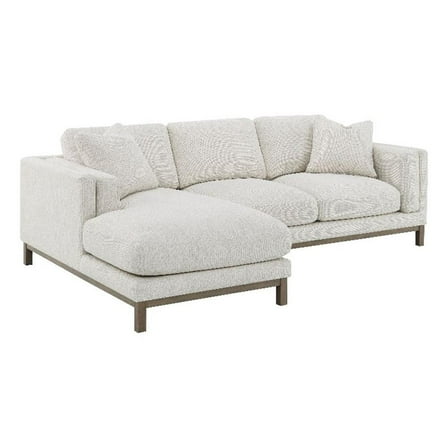 Geneva Boucle Upholstered Sectional Chaise Sofa Sand