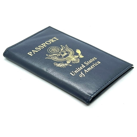 RFID Signal Blocking USA Genuine Leather Passport Cover Travel Document Holder ID Card Wallet