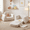 White, variant on Benarita 2-in-1 Kids Sofa, Toddler Chair & Lounger, Reinforced Angled Armrests, Plush Sherpa Fabric, Flip-Open Folding Design with Side Pocket, Gray