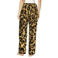 thumbnail image 3 of Sigee Gold Glitter Leopard Print Women's Soft Pajama Pants - Breathable and Comfortable Lounge Sleep Bottoms with Elastic Waistband and Pockets-Small, 3 of 9