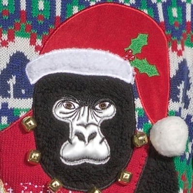 gorilla christmas sweater