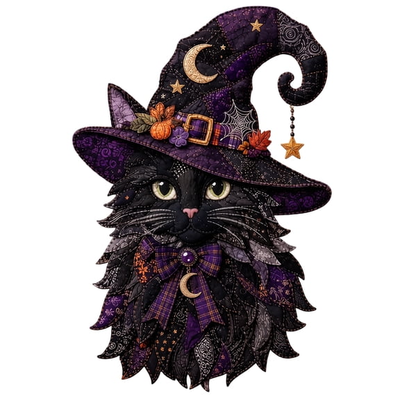 Imitation Felt Patchwork Halloween Diamond Painting Canvas Kit, Witch Black Cat Skull Bride Pumpkin Scarecrow Pattern, Mixed Rhinestone Vintage Gothic DIY Wall Art Craft Decor