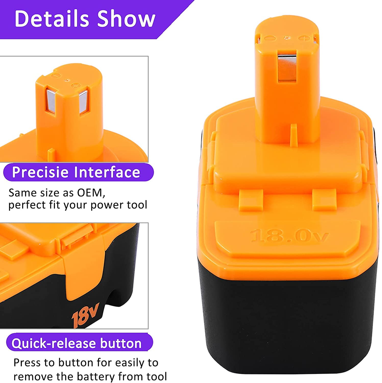 [Upgraded 3.6Ah] P100 Ni-Mh Replacement for Ryobi 18V Battery P101 ABP1801 ABP1803 BPP1820 1322401 1400672 1323303 130255004 130224007 130224028 130224054 Compatible with Ryobi One+ Tools 2 Pack