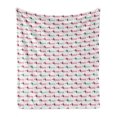 thumbnail image 1 of Dachshund Soft Flannel Fleece Throw Blanket, Pattern with Funny Cartoon Sausage Dogs, Cozy Plush for Indoor and Outdoor Use, 70" x 90", Seafoam Pink, by Ambesonne, 1 of 6