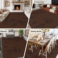 thumbnail image 5 of Rectangle Area Rugs 6 x 9 Ft, Brown Flowers Non-Slip Residential Carpet, Japanese Abstract Floral Plants Simple Art Indoor Crawling Mats Runner Rugs for Living Room/Dining Room/Bedroom, 5 of 8