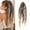 Black, variant on Elastic Dread Ponytail, 24 Inch Boho Braided Dreadlock Hair Extension with Beads and Shells, Handcrafted Viking Hairpiece for Women Cosplay Travel Music Festival