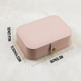 thumbnail image 3 of Stackable Flannel Lined Jewelry Box, Anti-Oxidation Dustproof Folding Ring & Earring Storage Organizer | Retro Leather Style (Pink), 3 of 8