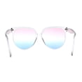 thumbnail image 2 of Womens Oversize Nerdy Round High Temple Horn Rim Sunglasses Slate Pink Blue, 2 of 4