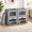 Gray-L(4-Pack), variant on Beige L(6-Pack) Front Opening Closet Organizer Storage Bins with Lids