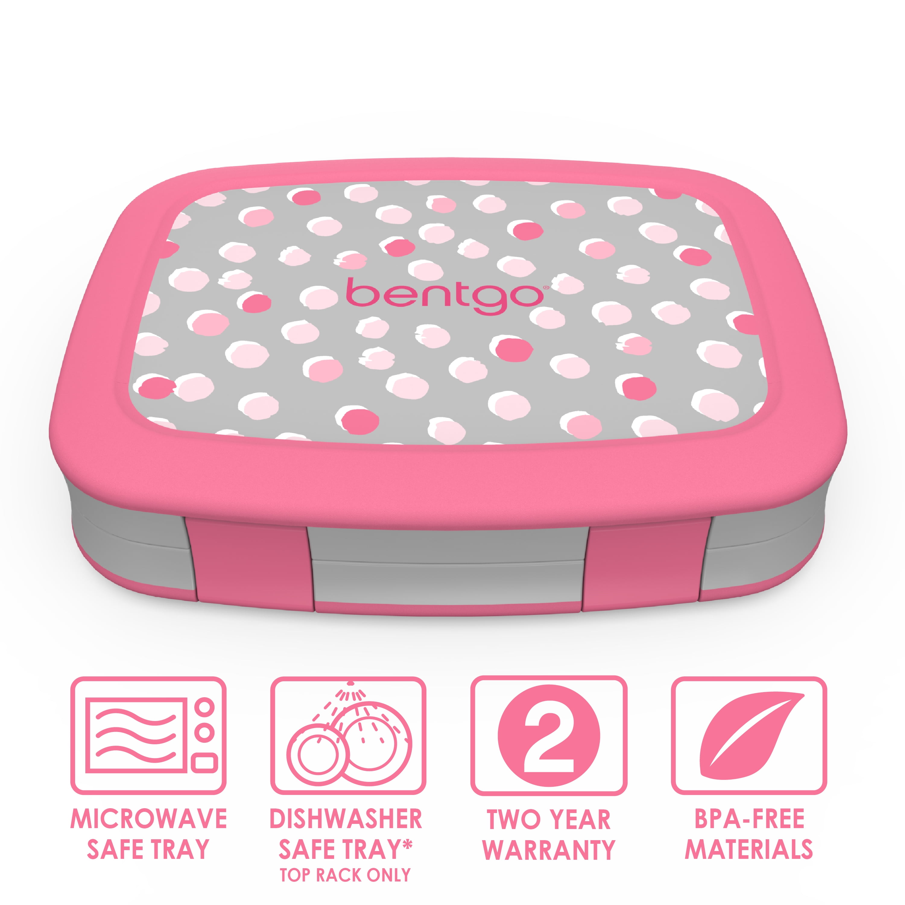 Bentgo Kids Tray & Cover | Lunch Box Containers for School Petal Pink Glitter