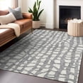thumbnail image 3 of HomeRoots 663357 8 x 10 ft. Gray & Ivory Cobblestone Washable Machine Made Rectangle Area Rug with UV Protection, 3 of 7