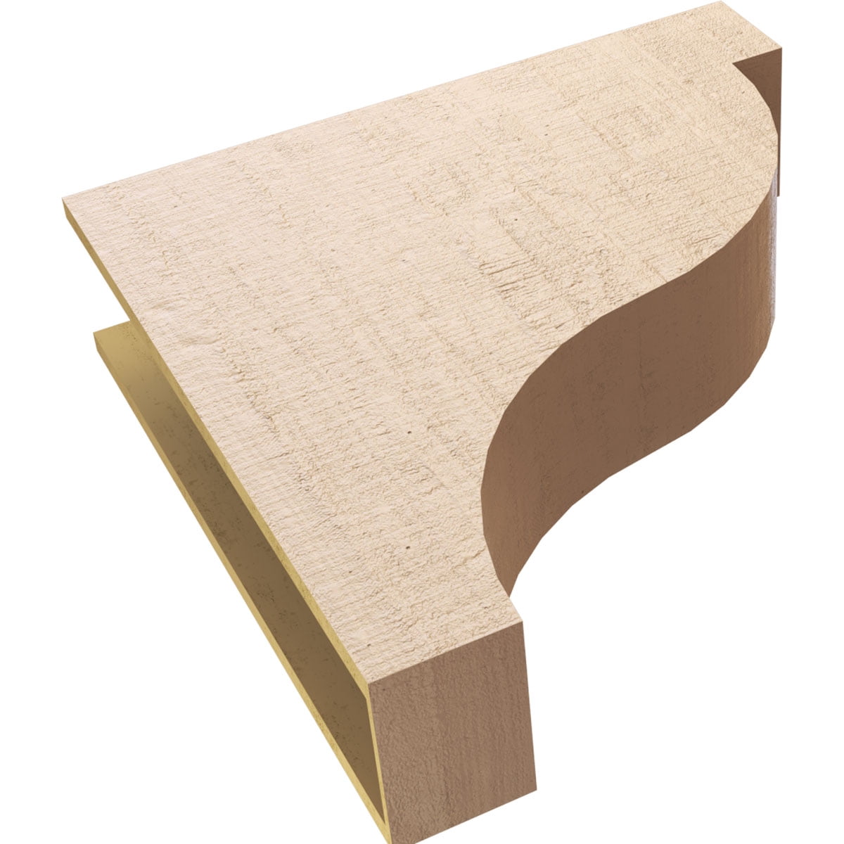 8"W x 32"D x 32"H Thin Garner Rough Cedar Woodgrain TimberThane Corbel, Primed Tan