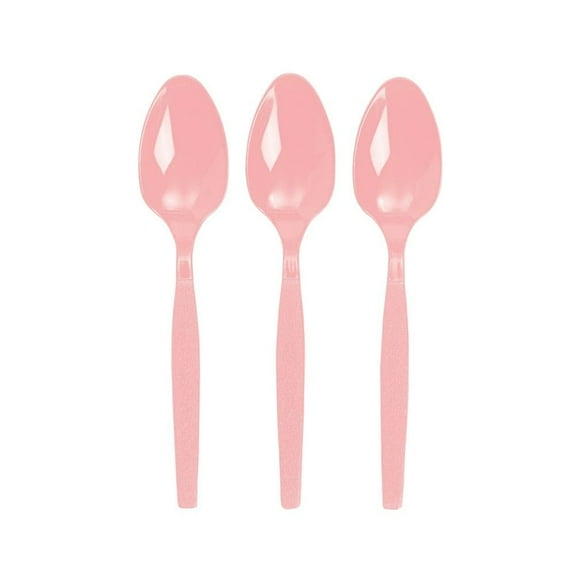 Light Pink Plastic Spoons (50 Pc) - Party Supplies - 50 Pieces