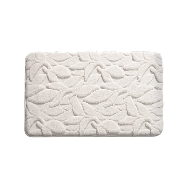 SIYTUAU White Polyester Carpet Non Slip Bathroom Mat Absorbent Floor Rug For Entrance Bedroom Kitchen Machine Washable 60X40 Cm 23.62X15.74 Inches White