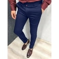 thumbnail image 6 of Men's Solid Color Casual Tappered Formal Pants, 6 of 8