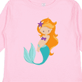 thumbnail image 4 of Inktastic Cute Little Mermaid, Orange Hair, Purple Sea Star Girls Long Sleeve Toddler T-Shirt, 4 of 5