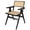 Balck-1P, variant on Bamboo Folding Chairs With Woven Rattan Backrest & Seat Rubber Bamboo Frame | Walnut Color
