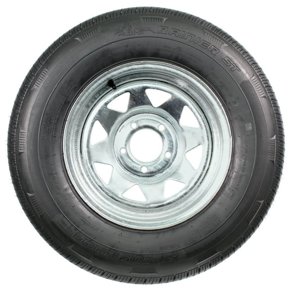 eCustomrim Radial Trailer Tire On Rim ST205/75R14 Load D 14" 5 Lug Spoke Galvanized Wheel