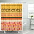 thumbnail image 1 of ABPHQTO Marrón americano de diseño de estilo nativo borde colorido símbolo africano aborigen cortina de ducha cortina de baño 165x180 cm ABPHQTO PKNMT66x72Shower-13879, 1 of 2