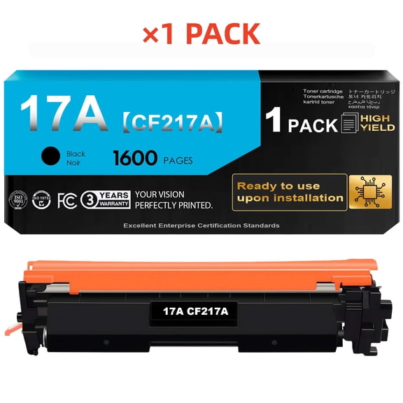 17A Black Toner Cartridge with Chip for 17A CF217A Toner Compatible for Pro M102w M102a MFP M130fn M130nw M130fw M130a M102 M130 Series Printer Ink (1 Pack)