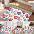 thumbnail image 5 of 2x3 Ft Entryway Area Rug, Colorful Love Heart Kitchen Rug Runner Washable Floor Mat, Modern Art Blue Yellow Red Non Slip Indoor Door Mat Throw Carpet for Bathroom Living Room Bedroom, 5 of 8