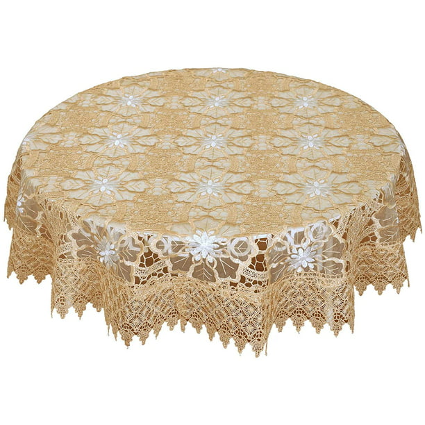 Small Beige Lace Tablecloth For, Tablecloth For Small Round Accent Table