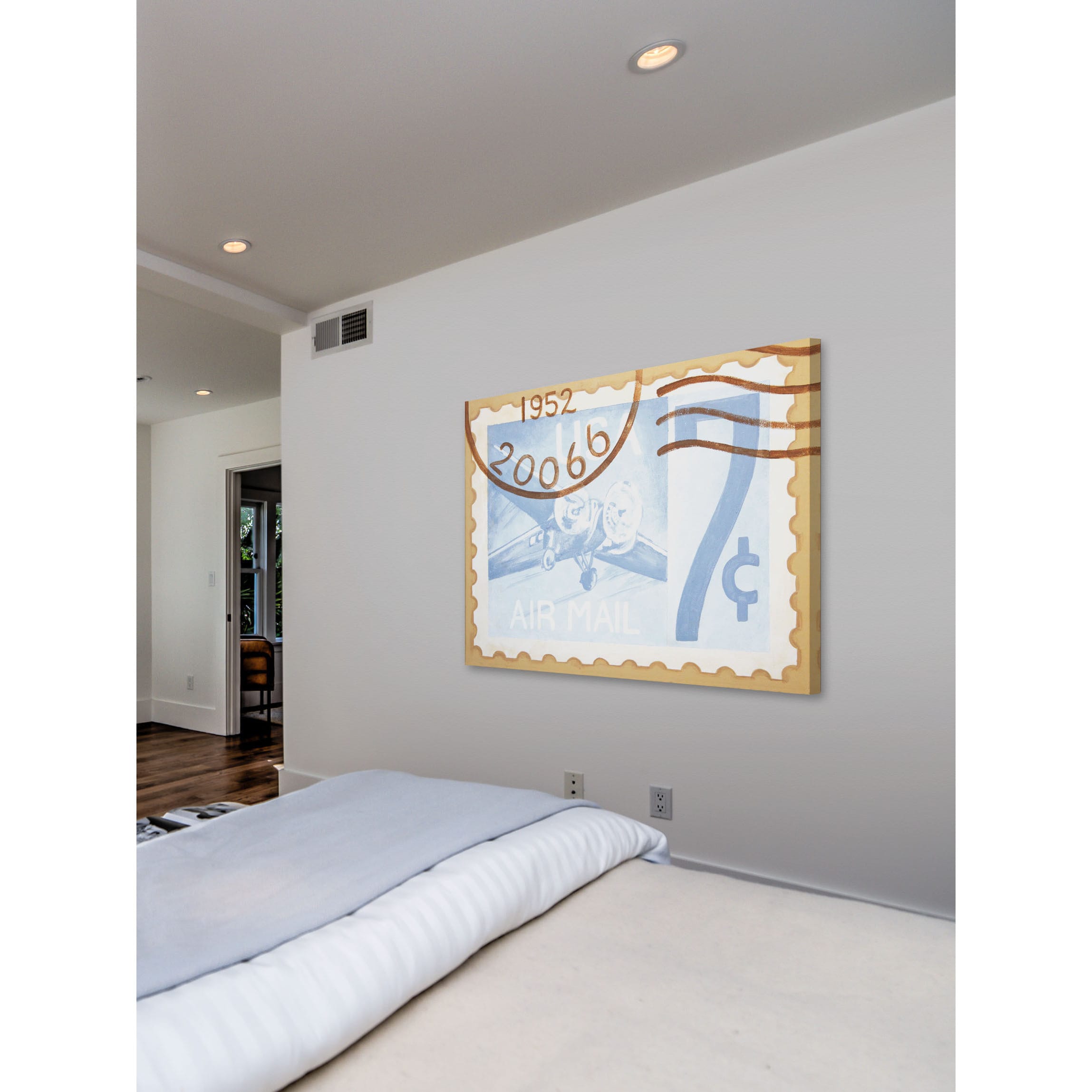 Marmont Hill "7 Cent Stamp" by Reesa Qualia Painting Print on Wrapped Canvas