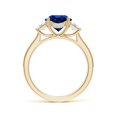 thumbnail image 2 of ANGARA Lab Grown 2.2 Ct Blue Sapphire & Trapezoid Diamond Hidden Engagement Ring in 14K Yellow Gold for Women (Size-8mm) | Anniversary, Jewelry Gift for Women | Lab Grown Blue Sapphire Ring, 2 of 8