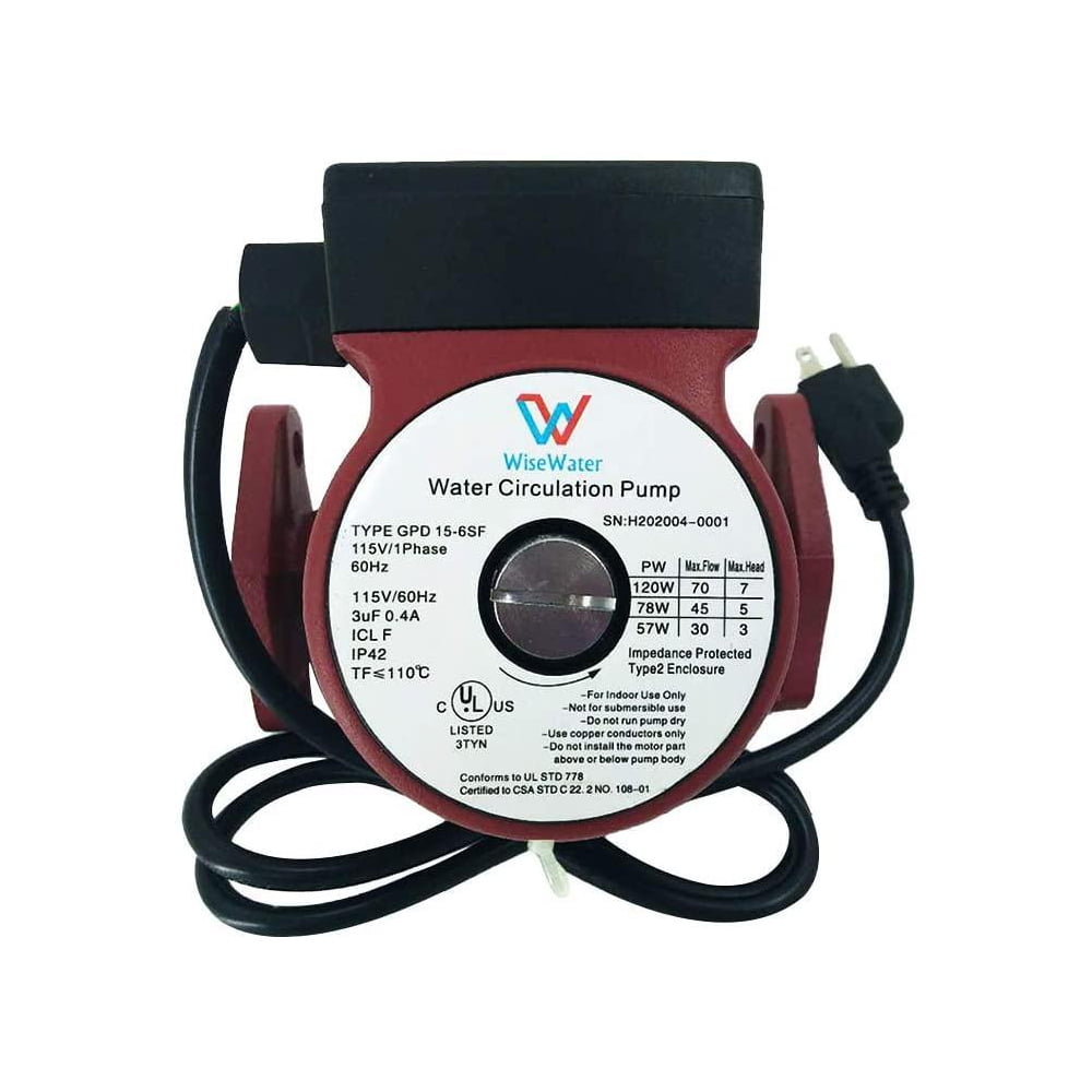 NPT 3/4'' Automatic Water Circulation Pump 3-Speed Domestic Pump 110-120V 3.9ft NPT 3/4'' Automatic Water Circulation Pump 3-Speed Domestic Pump 110-120V 3.9ft