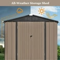 thumbnail image 3 of Outdoor Shed Storage Cabinet, 8FT X 6FT Garden Storage Shed Metal with Lockable Doors, Outside Vertical Shed Bike Shed, 3 of 9
