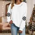 thumbnail image 2 of Rotm Christmas Tops for Women Women's Merry Christmas Shirts Funny Plaid Tree Graphic Cute Long Sleeve Crewneck Tees Tops(White,XL), 2 of 5