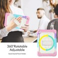 thumbnail image 2 of For iPad 9th/8th/7th Generation 10.2 inch Case, 360 Rotating Shockproof Cover with Stand, Screen Protector, Shoulder Strap, Rainbow Pink, 2 of 7