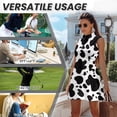 thumbnail image 6 of Yuyamidu Black White Cow Print Womens Golf Dress with Shorts Pockets Sleeveless Summer Outfits Golf Athletic Tank Dresses Moisture Wicking Womens Athletic Clothing Sets Size 2XL, 6 of 7