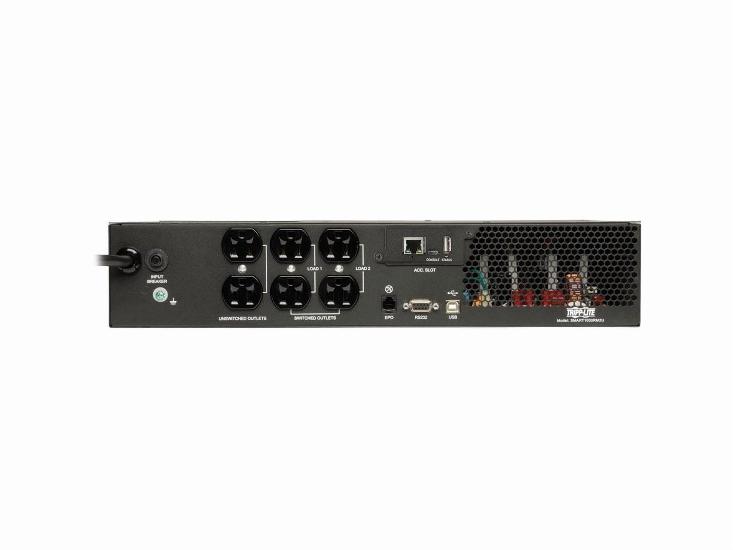 Tripp Lite UPS Smart 750VA 600W 120V LCD USB DB9 Ext Run WEBCARDLX 2URM
