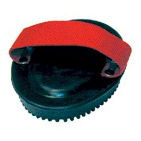 HORSE AND LIVESTOCK PRIME Web Handled Rubber Curry Comb for Horses Black Dog Toothbrush.