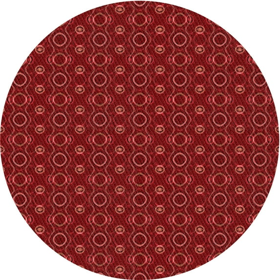 Ahgly Company Indoor Round Patterned Lava Red Area Rugs, 6' Round