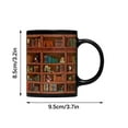 thumbnail image 2 of Herrnalise Library Bookshelf Mugs for Readers - Librarian Club Cup Bookish Items Bookworm Coffee Mug Gifts for Book Lovers- Library Bookshelf Mug for Cat and Book Lover Black 11oz, 2 of 7
