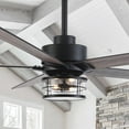 thumbnail image 2 of Parrot Uncle 65" Ceiling Fan with Light and Remote, Black with 5 Farmhouse Blades and Bulbs, 2 of 15