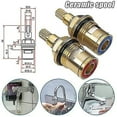 thumbnail image 2 of 2pcs Replacement Tap Valves Brass Ceramic Stem Disc Cartridge Faucet Valve Quarter Turn 1/2" For Bathroom Kitchen Tap, 2 of 5