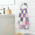 thumbnail image 3 of Yayeee 2 Pack Hand Towels for Bathroom 100% Cotton 16" x 28" Soft Absorbent Kitchen Towel, Pink and Purple Plaid Pattern, 3 of 7