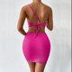 thumbnail image 4 of Vestidos Para Mujer Casual Color Sólido Diseño de Moda Cordón de Cadera Vestido Corto de Un Hombro Odeerbi  ODB146219, 4 of 5