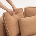thumbnail image 2 of Demi Bonn Brown Teddy Fleece Single Sofa Chair, Wrinkle-Resistant, Three Back Cushions, High-Resilience, Cozy Snuggling Lounge for Living Room, 2 of 7