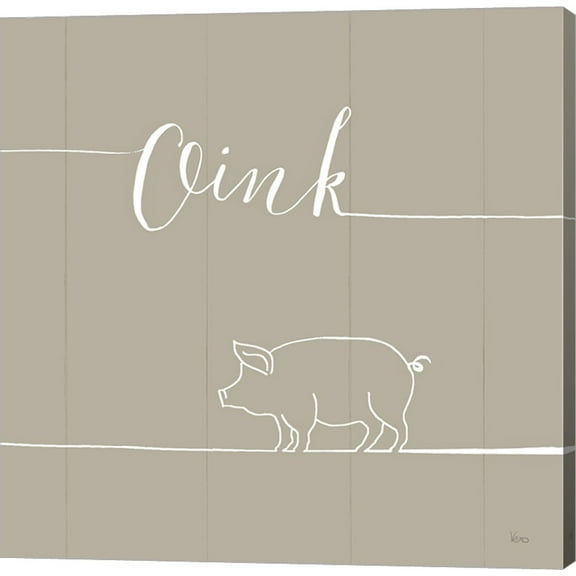 Underlined Farm V Greige by Veronique Charron, Canvas Wall Art