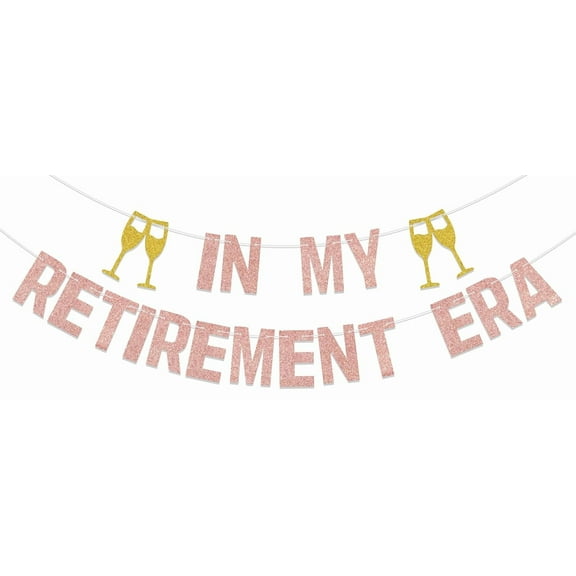 In My Retirement Era Banner Happy Retirement Banner Retirement Party Decorations Funny Retirement Party Decor Supplies Rose Gold