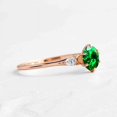 thumbnail image 2 of 925 Sterling Silver Oval Green Tsavorite Engagement Ring | Dainty Green Tsavorite and Pear Diamond Bridal Promise Ring, 2 of 5